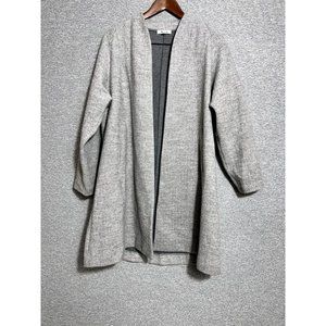 Madewell Medium Gray Stanza Herringbone Oversized Coat Jacket Cotton Wool